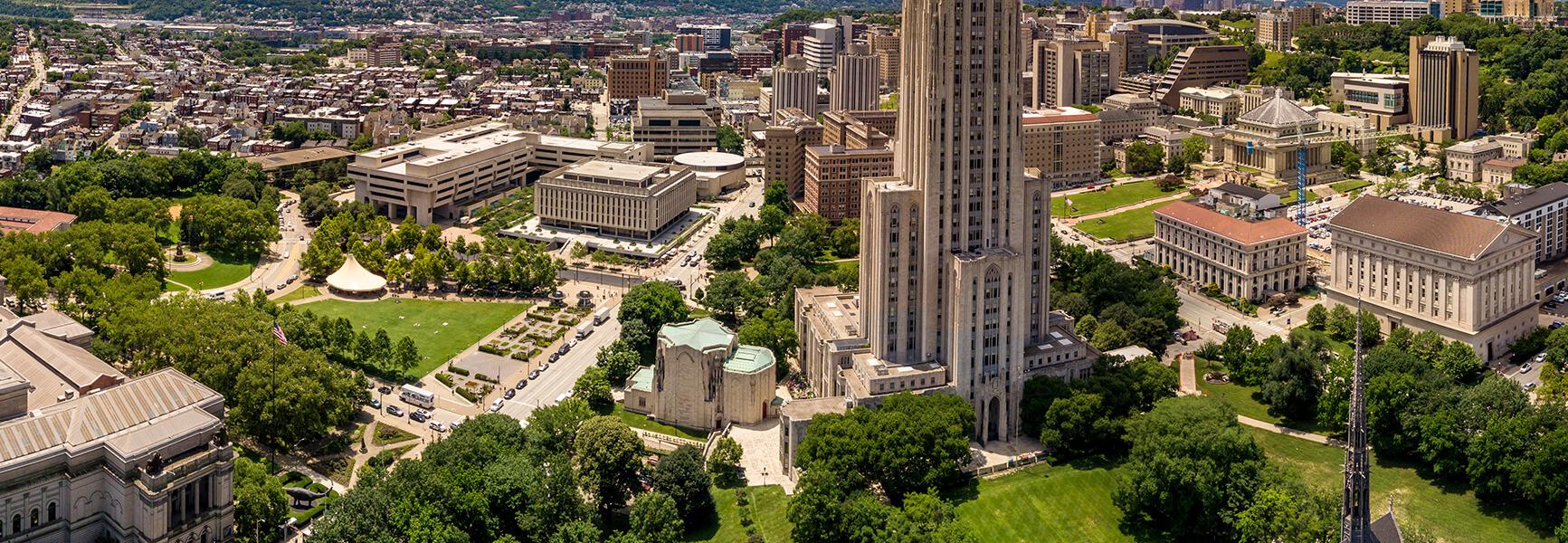 Panorama of the University of Pittsburgh Main Campus